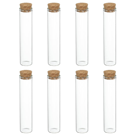 uxcell 8Pcs Mini Glass Bottles with Cork Stoppers, 30ml Small Clear Bottles Glass Empty Jars Vials for DIY Crafts Party Wedding Decor Favors
