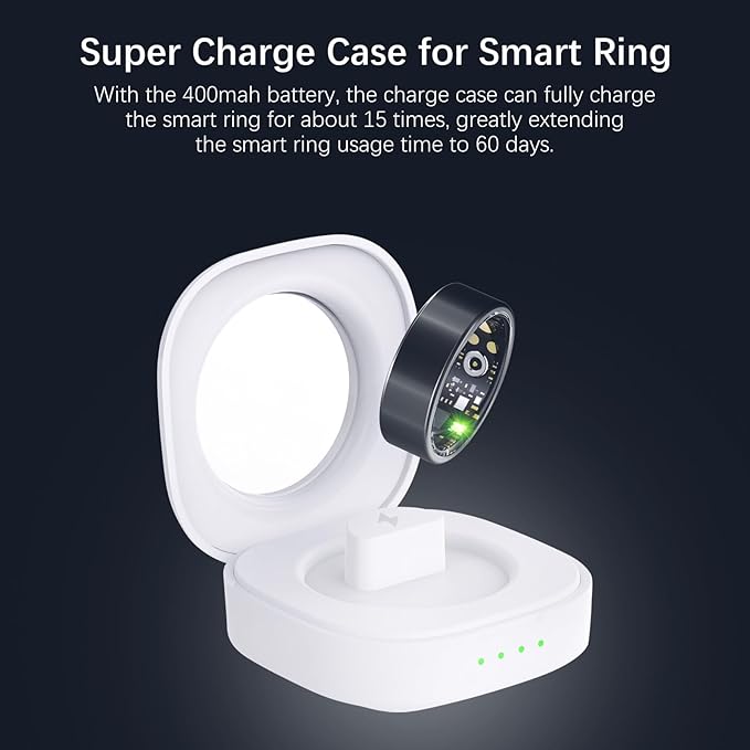 Smart Health Rings for Women Men, Fitness Tracker with Heart Rate, Blood Oxygen, HRV, Sleep Tracker, Step Tracker, No Subscription Fee, IP68 Waterproof Smart Ring for iphone & Android (Black 14#)