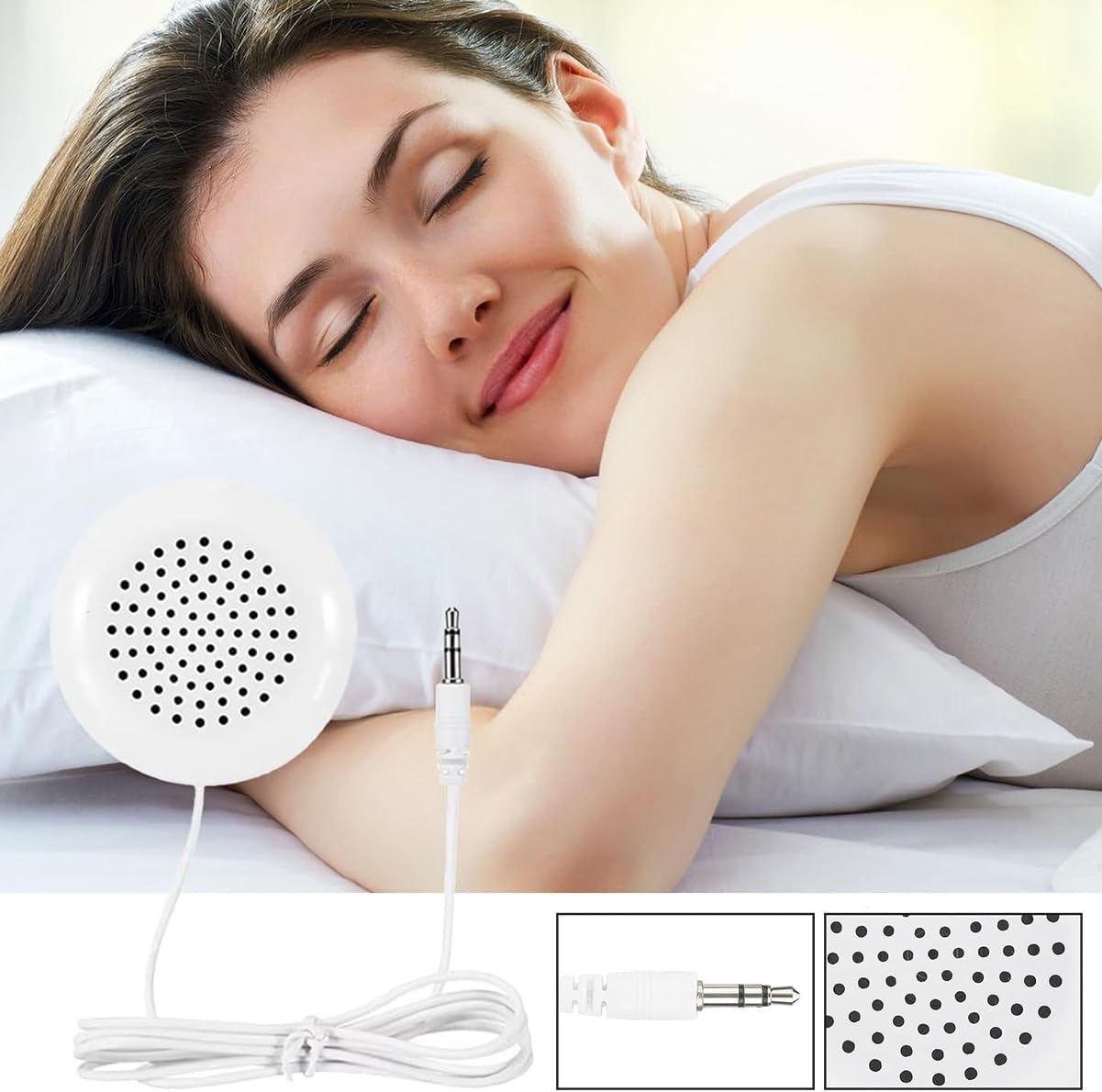 TROUVAILLE 3.5mm MP3/MP4 Pillow Speaker, Mini DIY Stereo Speaker for Mobile Phone Portable CD Player, Unique Soft Sound
