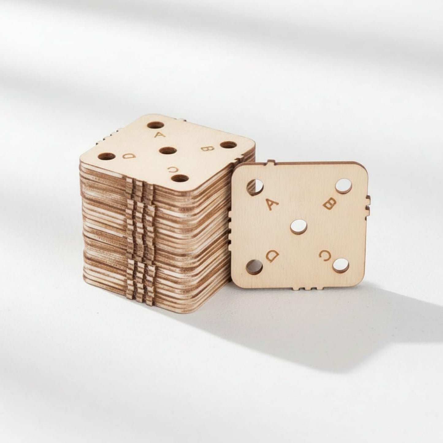 24 pcs 1.8 Inch Square Wooden Weaving Cards with 5 Holes, Tablet Weaving Loom Supplies & Tools for Inkle Loom, Handmade Knitting DIY Craft Projects