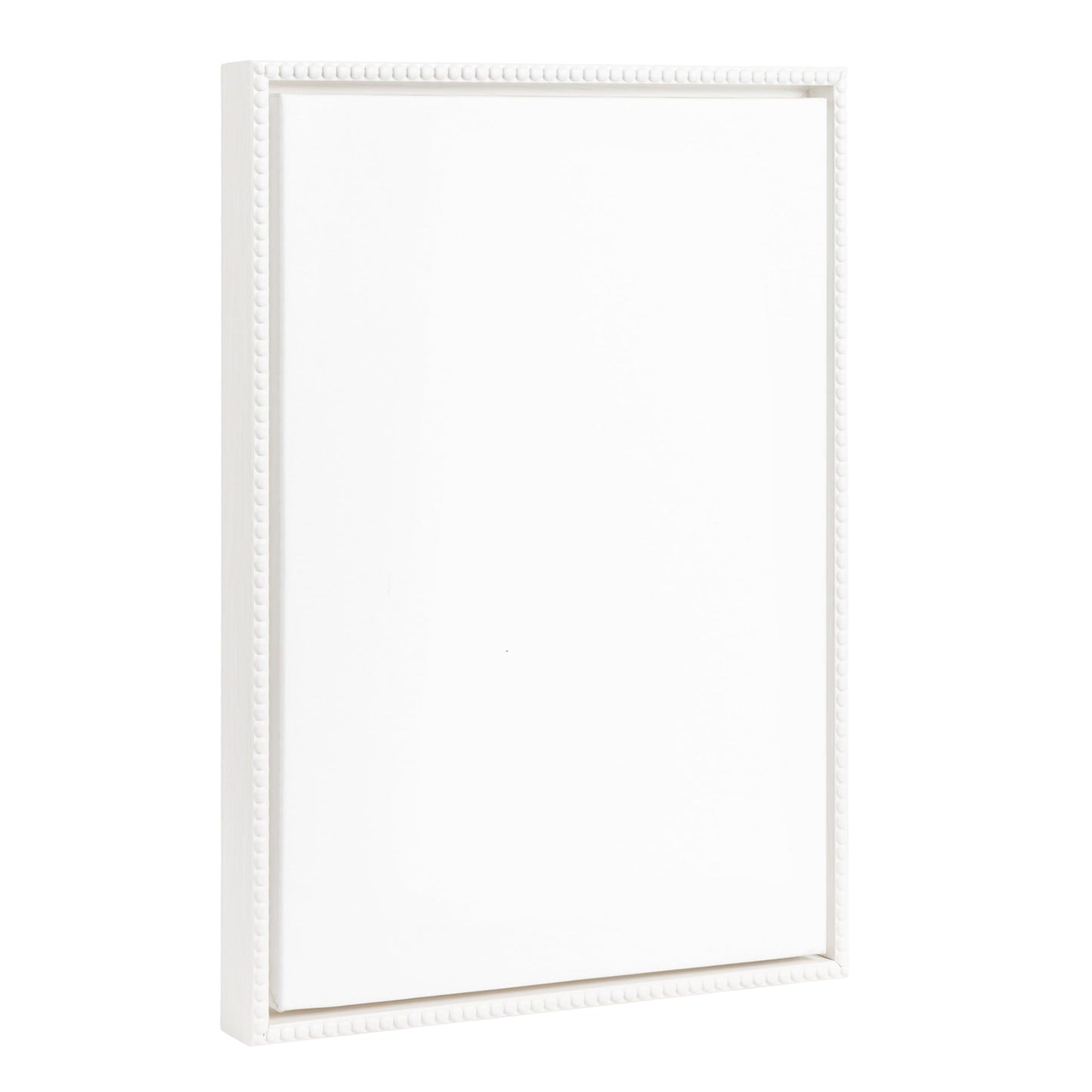 Kate and Laurel Sylvie Beaded Blank Vintage Framed Canvas Wall Art, 18x24 White, Modern Empty Canvas for Paint-Your-Own Art, Premium Canvas Already Framed