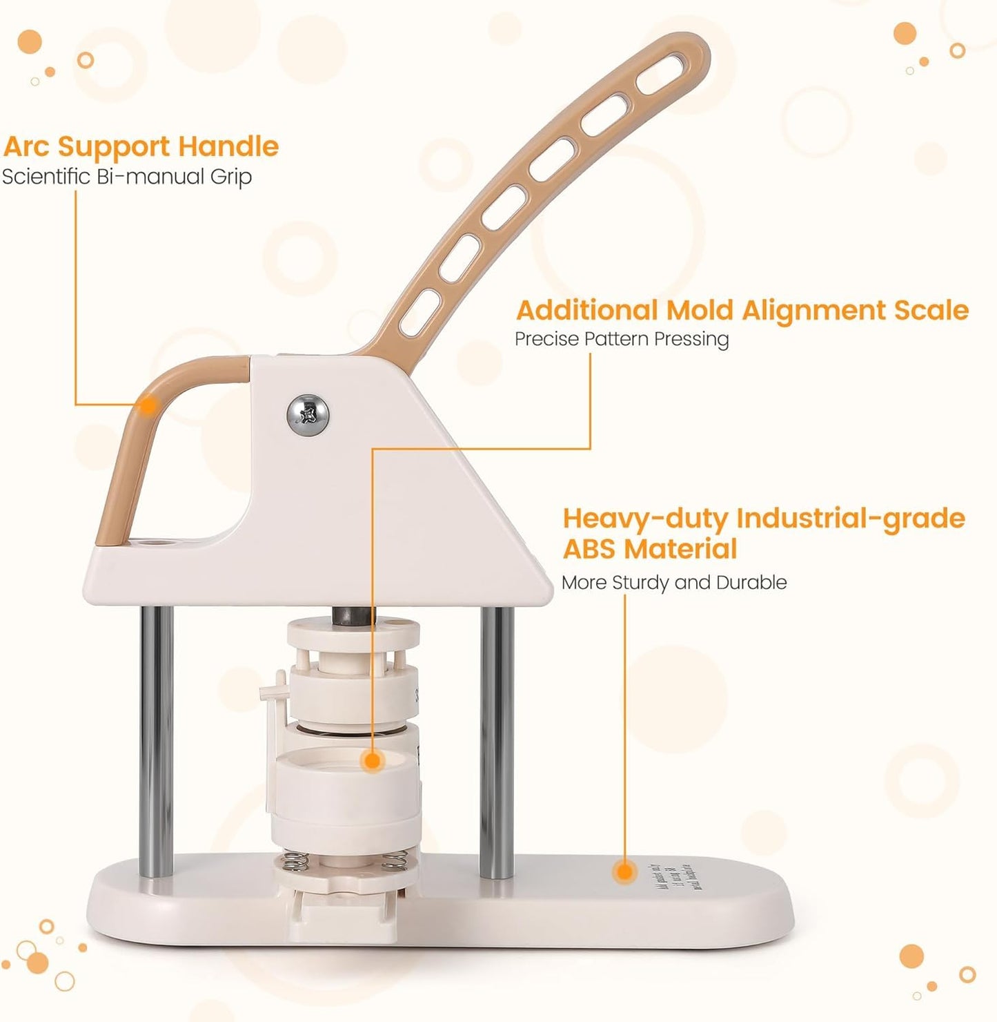 3-in-1 Button Maker Machine for 1/1.25/2.28 inch (25/32/58mm) Badges | Ergonomic Arc Handle Press Kit with 300pcs Button Parts | Includes Circle Cutter & Guidebook for DIY Crafts and Gifts
