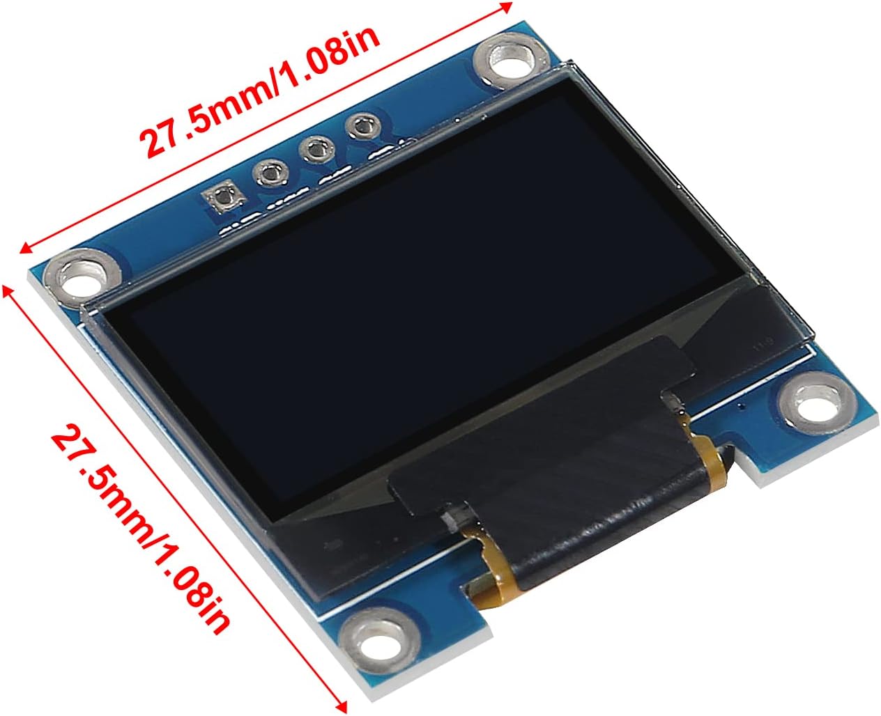 DWEII 6PCS 0.96 inch 12864 128X64 I2C SSD1306 4 OLED LCD Display Board Module IIC Driver Pins for Arduino Raspberry