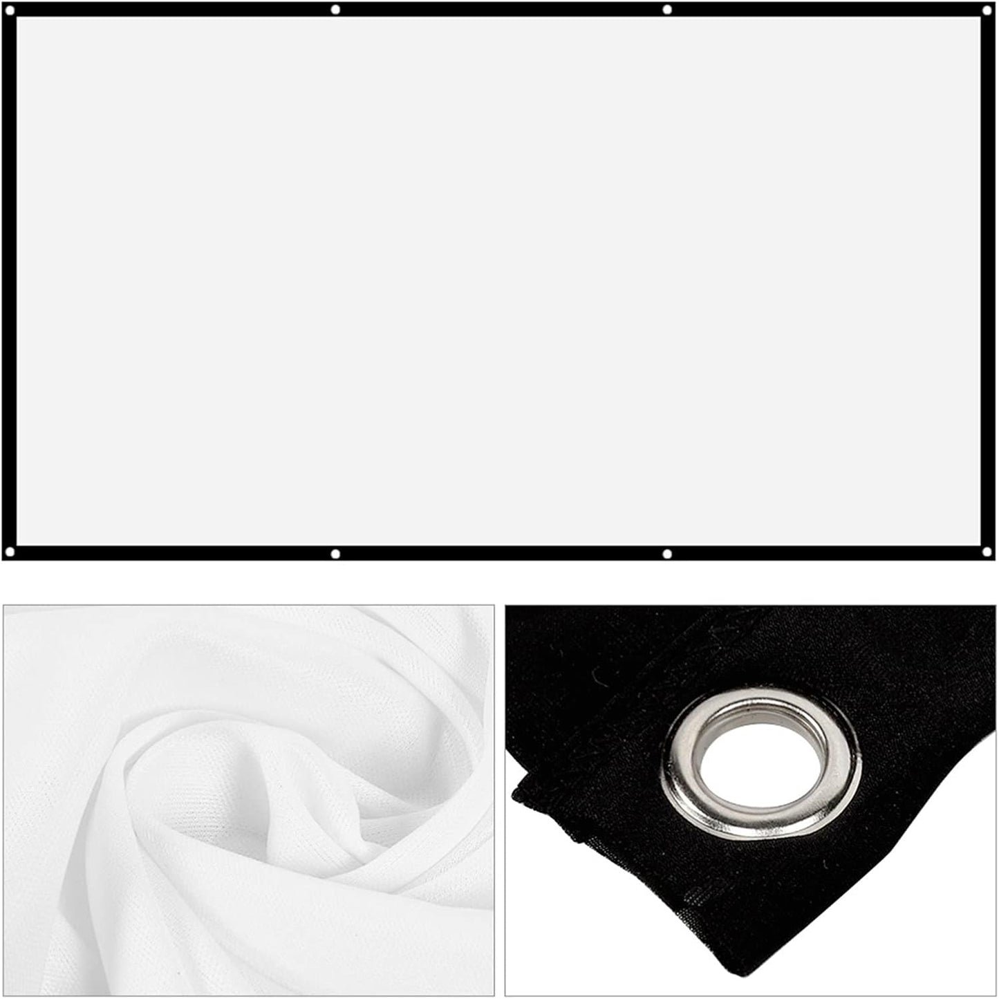 Tbest 120 Inches 16:9 Screen(120 inches) Leinwand Beamer Folie,Projector Screen Thicken Portable Non Crease Soft White