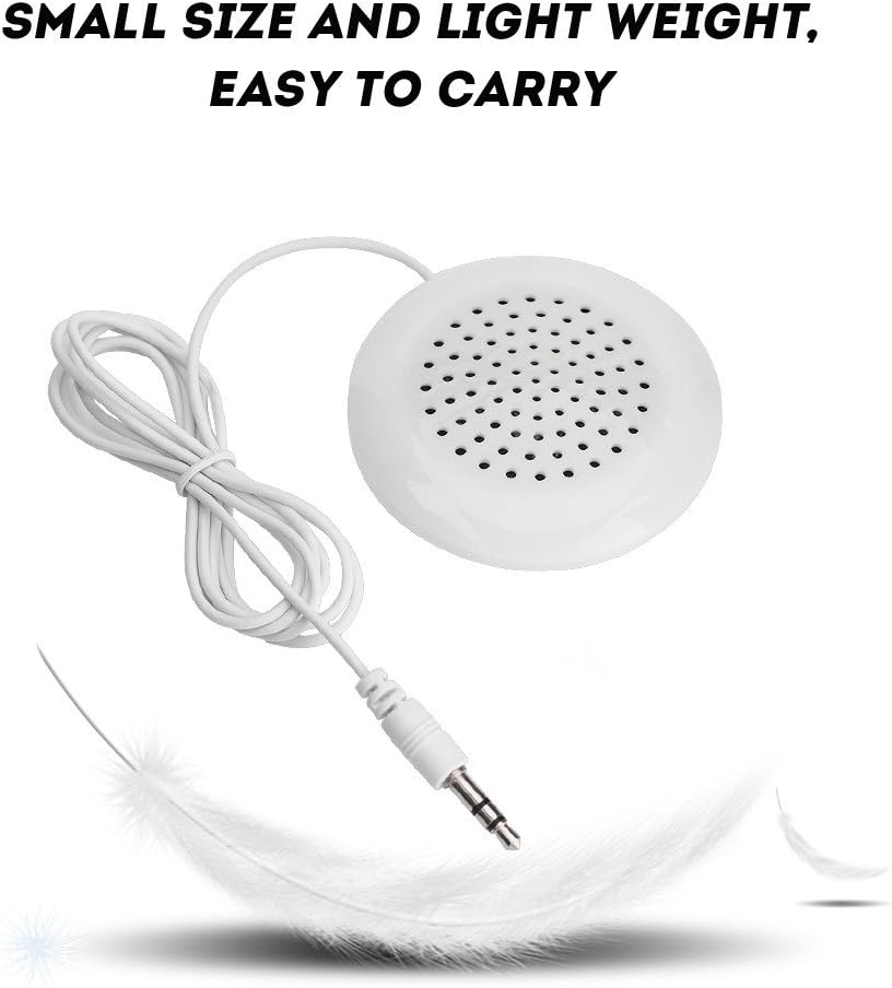 Zyyini 3.5mm Mp3 Mp4 Pillow Speaker, White Sleep Or Hypnosis Speaker New Mini Stereo Speaker for Phone CD Player