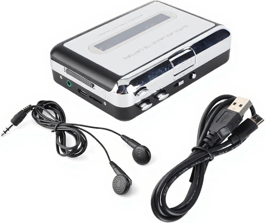 Vvikizy Cassette Cassette MP3 Cassette mp3 Cassette mp3 Microcassette Player USB Tape to PC CD Switcher Clear Stereo