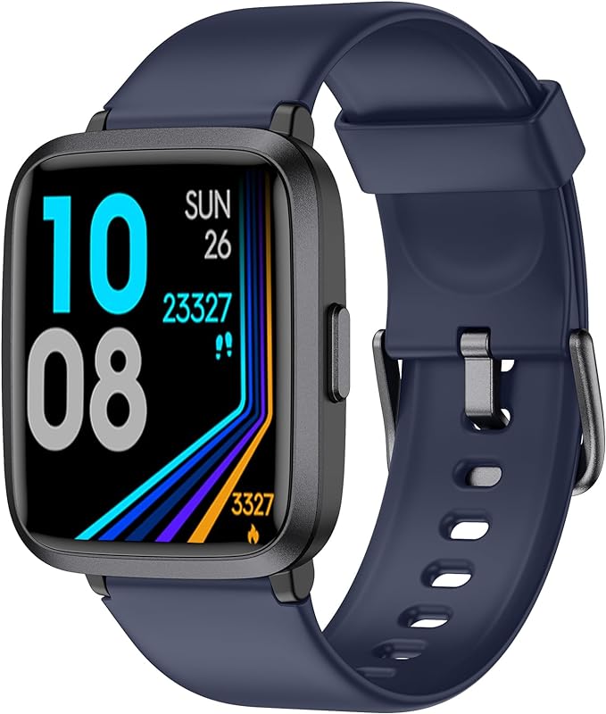 Fitness Tracker, Fitness Watch with Blood Oxygen, Blood Pressure & Heart Rate Monitor, Steps Calories Counter, Sleep Monitor, Pedometer 50 Meters Waterproof, Smart Watch for Android iPhones