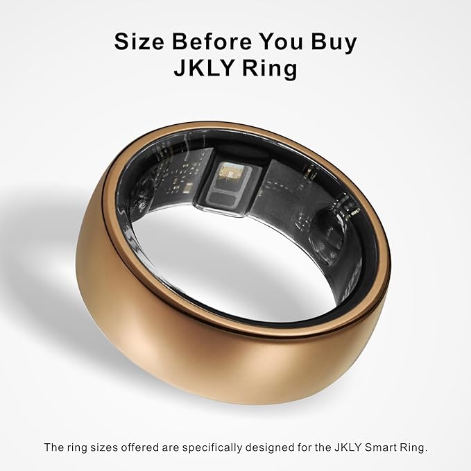 Smart Ring, Activity Trackers, Sleep Ring, Fitness Tracking, Stress Tracker, Heart Rate, Meditation, Temperature, Respiratory, No App Subscription, Women, Men, iOS, Android (Rosegold, 9)