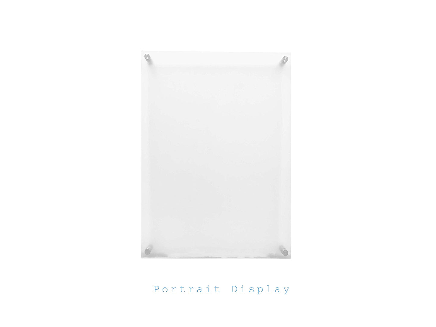 6x8 Floating Acrylic Picture Frame With Chrome Standoff Double Panel Wall Mount Photo Frame for Picture Up To inches (Inner Max Size is 6x8 inch)