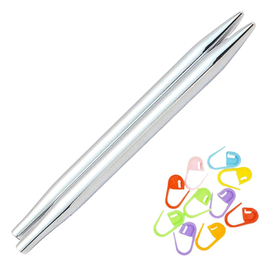 KnitPro Nova Interchangeable Circular Knitting Needles 4 inch, Size 7 (10cm, 4.50mm) with 10 Colorful Stitch Markers