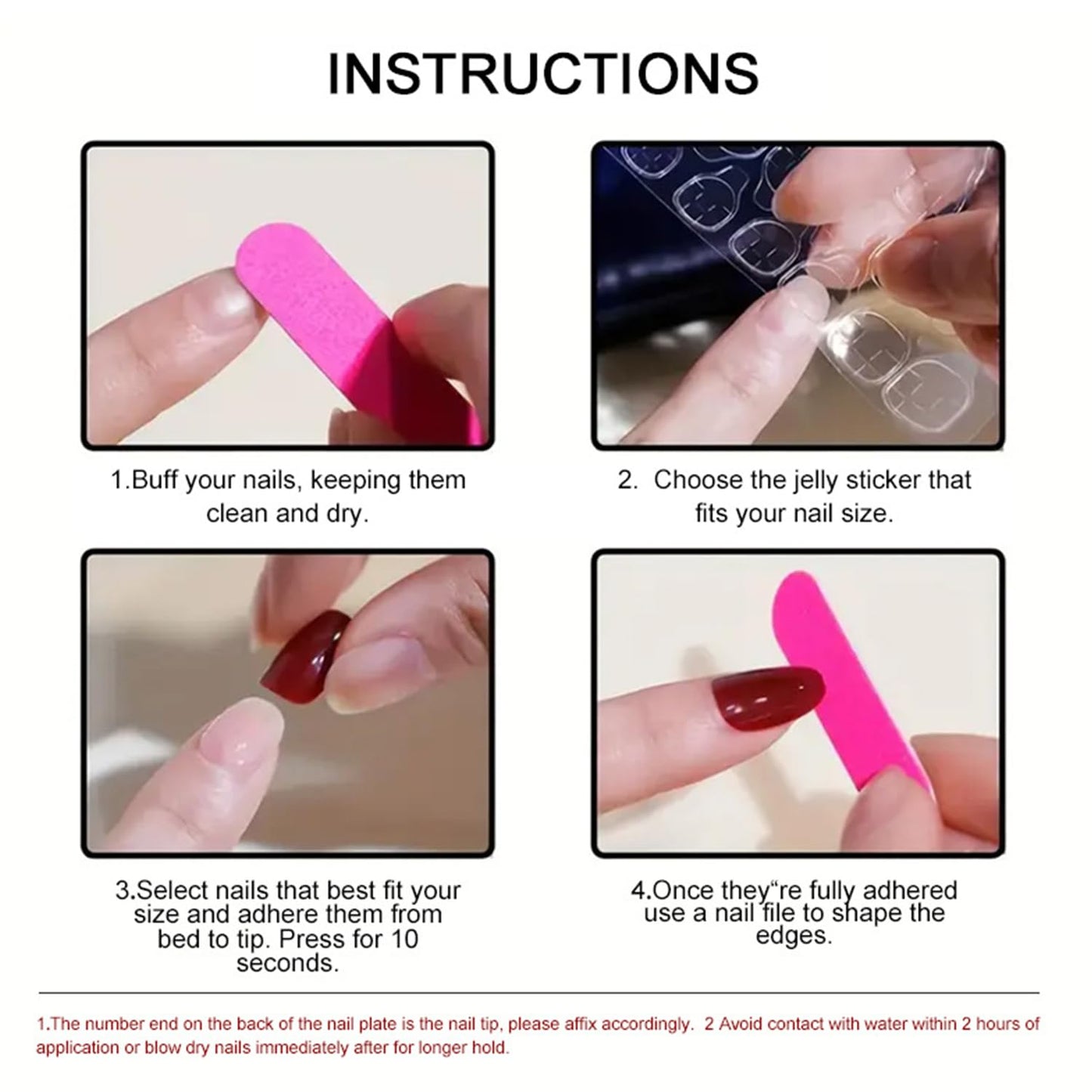 Valentines Press on Nails Medium Square French Tip Fake Nails Translucent Love Design Artificial Acrylic Full Cover Glossy Heart Stick on Nail Artificial Fingernails for Women Festival Manicure 24Pcs