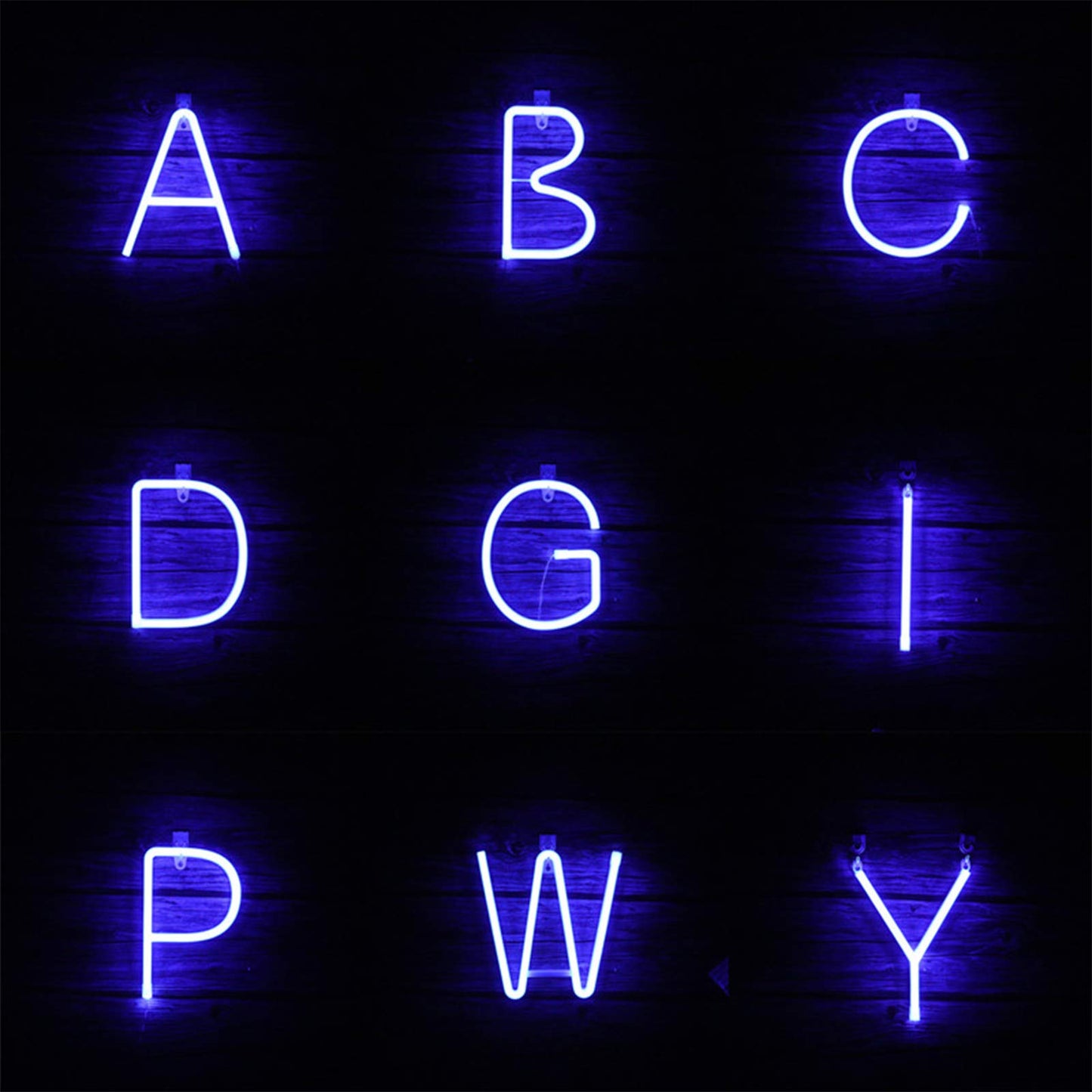 ENUOLI LED Letter Neon Sign Lights Alphabet Letter Marquee Signs Neon Night Lights Battery and USB Operated Neon Letters Neon Words Wall Lights for Christmas Birthday Wedding Party Bar Bedroom (P)