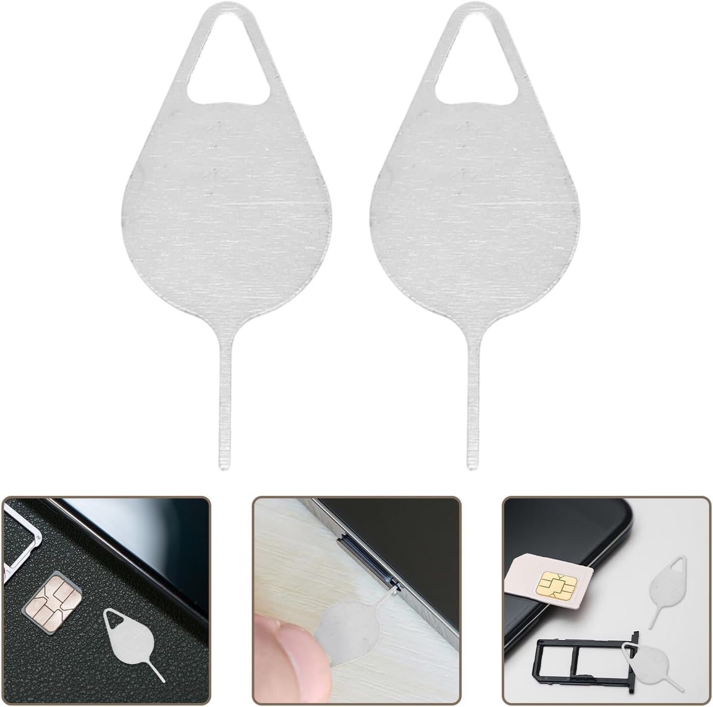 200 Garneck Pcs Sim Card Ejector Pins Tray Removal Tool Stainless Steel Mobile Phone Card Pin Anti-Lost Design
