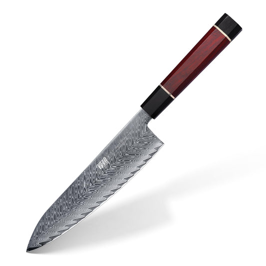 FINDKING 8 Inch Japanese Chef's Knife, Premium Damascus Steel Construction Kitchen Knife, Multifunctional Gyuto Knife, Exceptional Cutting Performance (Samurai Series)