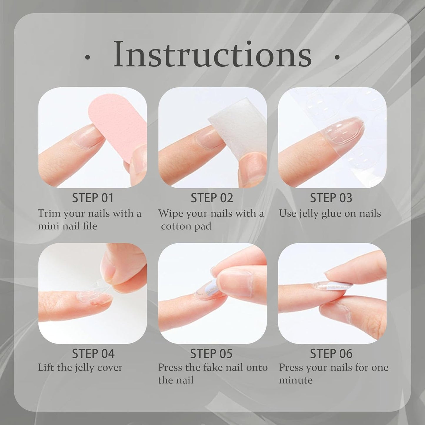 Yabonica 10Pcs Handmade Press On Nails (067P, M)