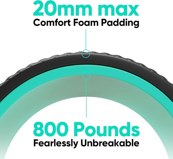 FitBeast Back Roller - Deep Tissue Massage Wheel, Yoga Wheel & Back Stretcher for Pain Relief (12'')