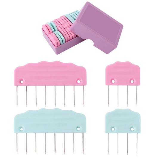 20pcs Knit Blocking Pin, Large & Small Knitting Blocking Combs for Crochet Needlepoint Blockers Board Mats for Sewing Picks Kit Lace Needlework Supplies Projects Tools Accessories (Pink, Light Blue)