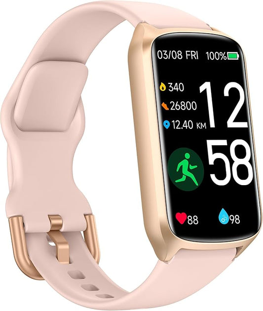 Health Fitness Tracker with 24/7 Heart Rate, Blood Oxygen, Blood Pressure, Sleep Tracker, 5ATM Waterproof Activity Trackers with Step Tracker, Pedometer (S & L Bands Included)