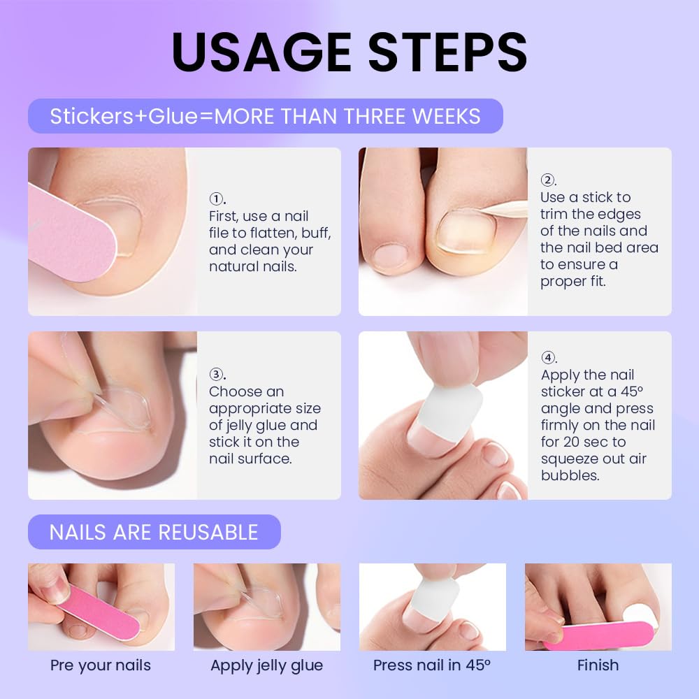 evpct Nude Cat Eye Press on Toenails Square for Women Gift, Glossy Square Fake Stick Press on Toe Nails, Soft Stick on Toenail Set with Kit, Lightweight Perfectly Fit Full Cover Fake Toenails 32Pcs