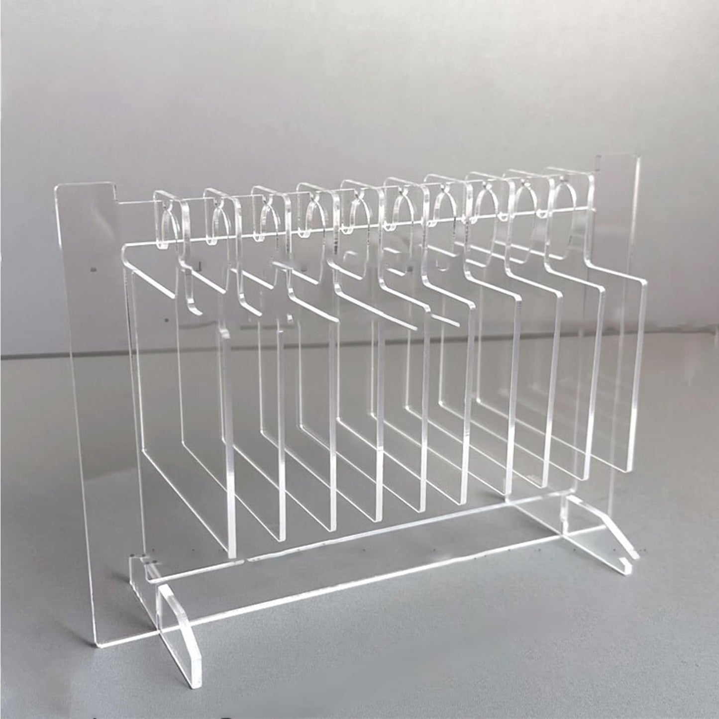 Hapivida Nail Art Display, Acrylic Hanging Transparent Nail Hanger Display Board Nail Sample Organizer Stand with 10pcs Hanger