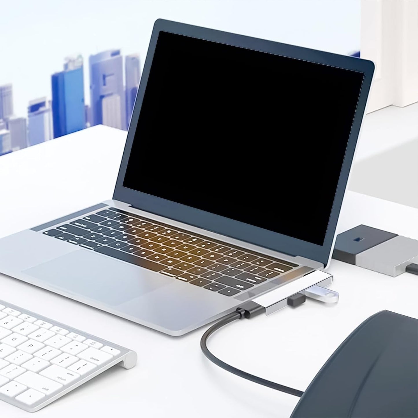 BOLOUY 4 2 USB2.0 1 USB3.0, Docking Station USB C Hubs with Port Data Hubs for Laptop, Portable Docking Station