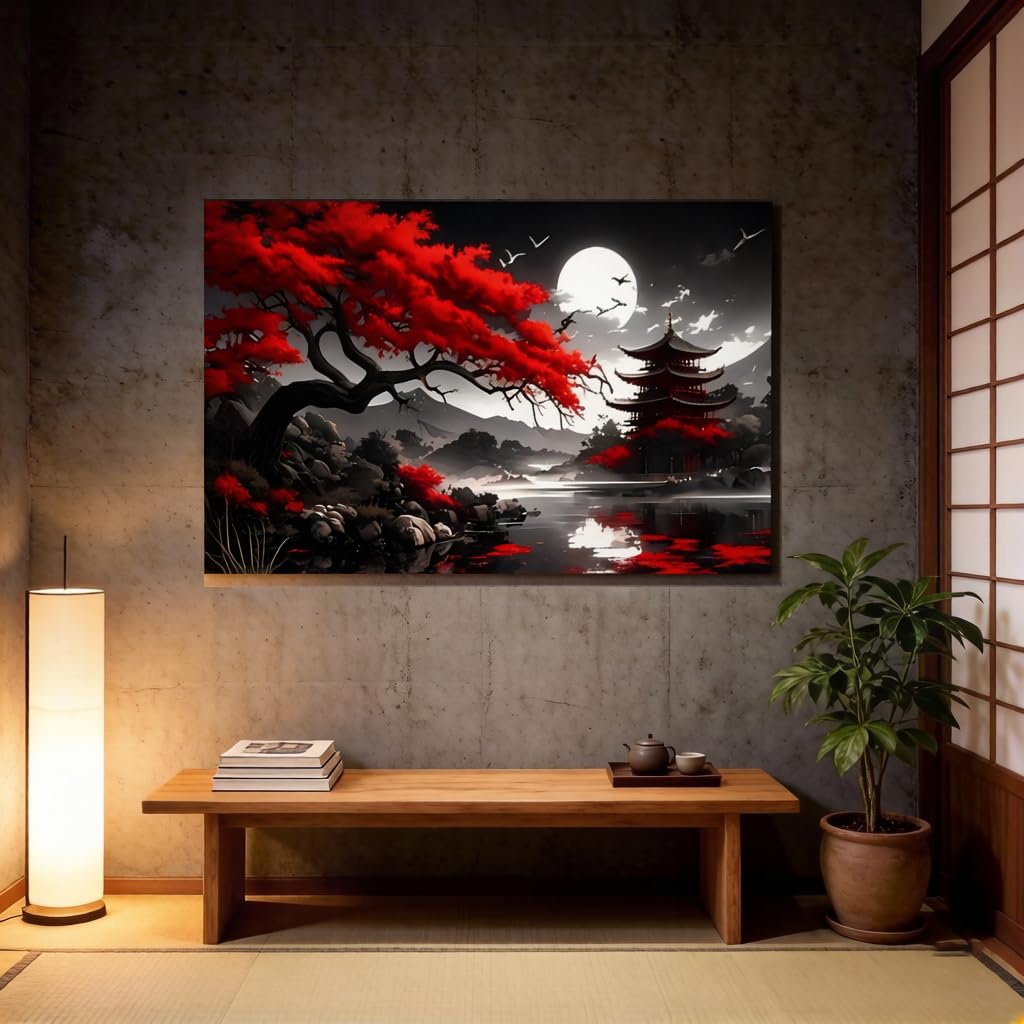 Large Diamond Painting Kits for Adults - 5D Moon Mountain Diamond Art Kits for Adults,DIY Full Drill Crystal Rhinestone Gem Art Painting with Diamonds Home Wall Decor 23.6 X 15.7inch