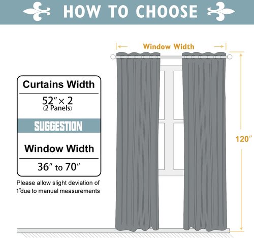 ChrisDowa Blackout Curtains - 120-Inch Long Thermal Insulated Grommet Panels | Light Grey, 2-Panel Set