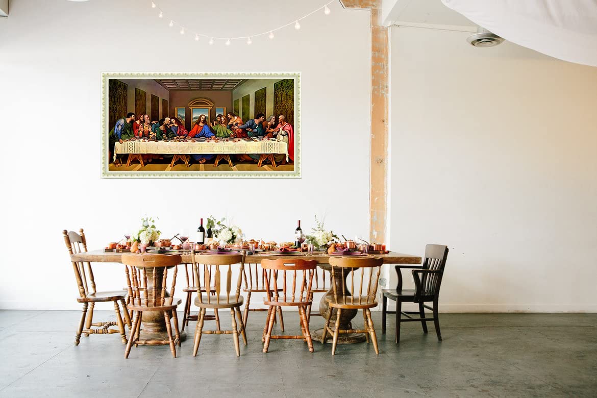 5D DIY Diamond Painting Kits for Adults, Large Size Full Drill Diamond Arts Rhinestone Pasted, DIY Painting Diamond Dot Arts Crafts for Home Wall Decor Gift, 15.8"x33.5" (The Last Supper)