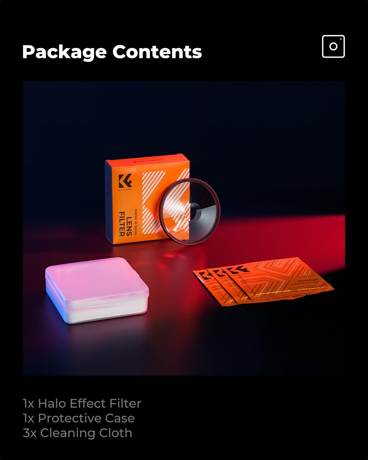 K&F CONCEPT 77mm Spiral Halo Camera Lens Filter, Premium Optical Glass Halo Swirl Special Effect Filter with Cleaning