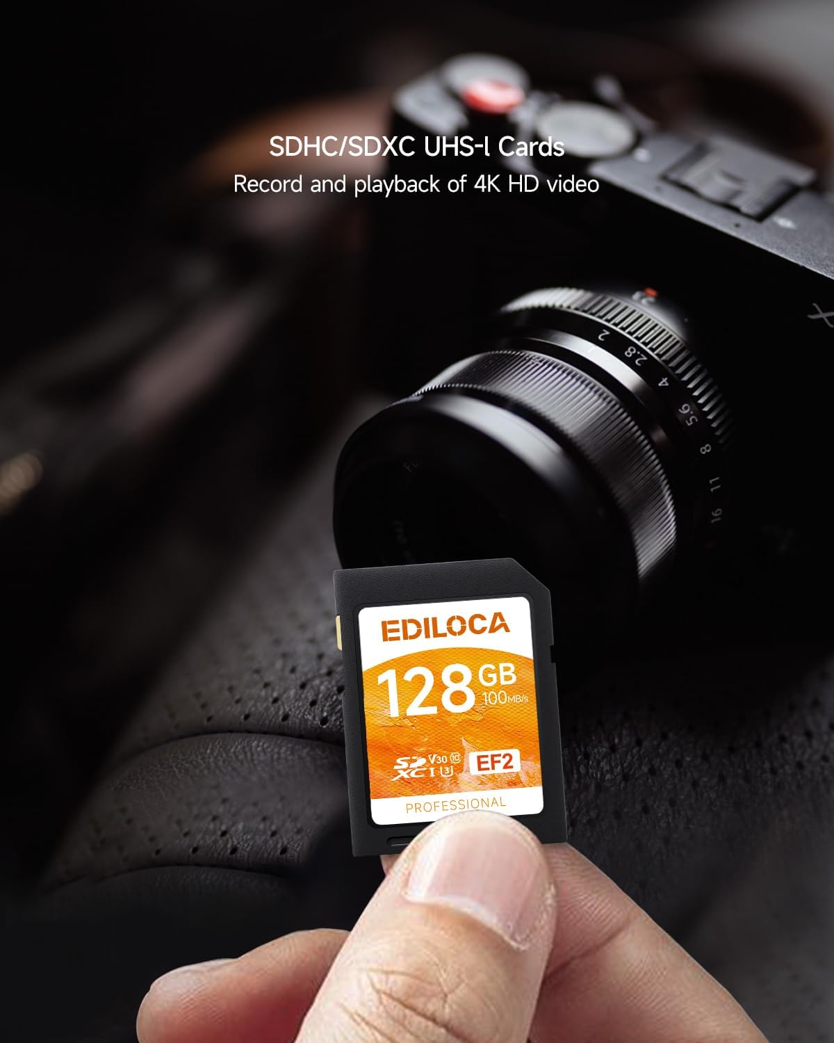 Ediloca 128GB 2 Pack 90/20MB/s, C10, U1, V10, 4K 128GB, EF2-2PCS UHS-I SD Card UHS-I Memory Card Fast Storage