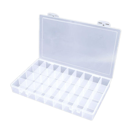 Feadily 1PCS 36 Grids Large Plastic Organizer Box with Dividers, Compartment Organizer Box for Nail Accessories/Screw/Sewing Arts and Oil Paint, Bead Storage Containers 14.9" x 9.2" x 1.9" (Clear)