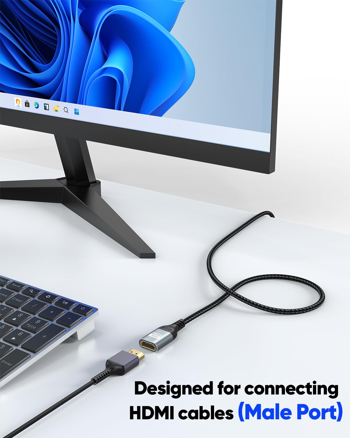 4K 3FT 2-Pack 3D, 2.2 PS5, HDMI Extender Cable HDMI Extension, High Speed HDMI Male to Female Adapter Supports ARC