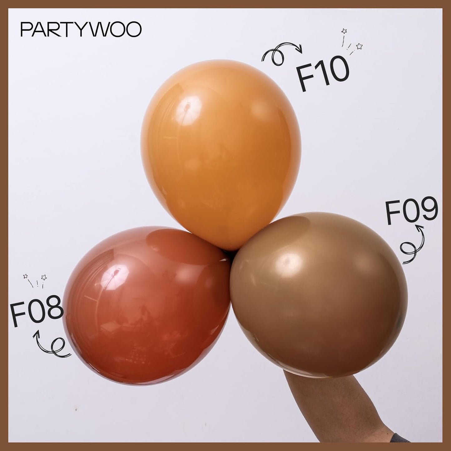 PartyWoo Dark Brown Balloon Arch Kit - 127pcs in Various Sizes for Birthday & Baby Shower Decor