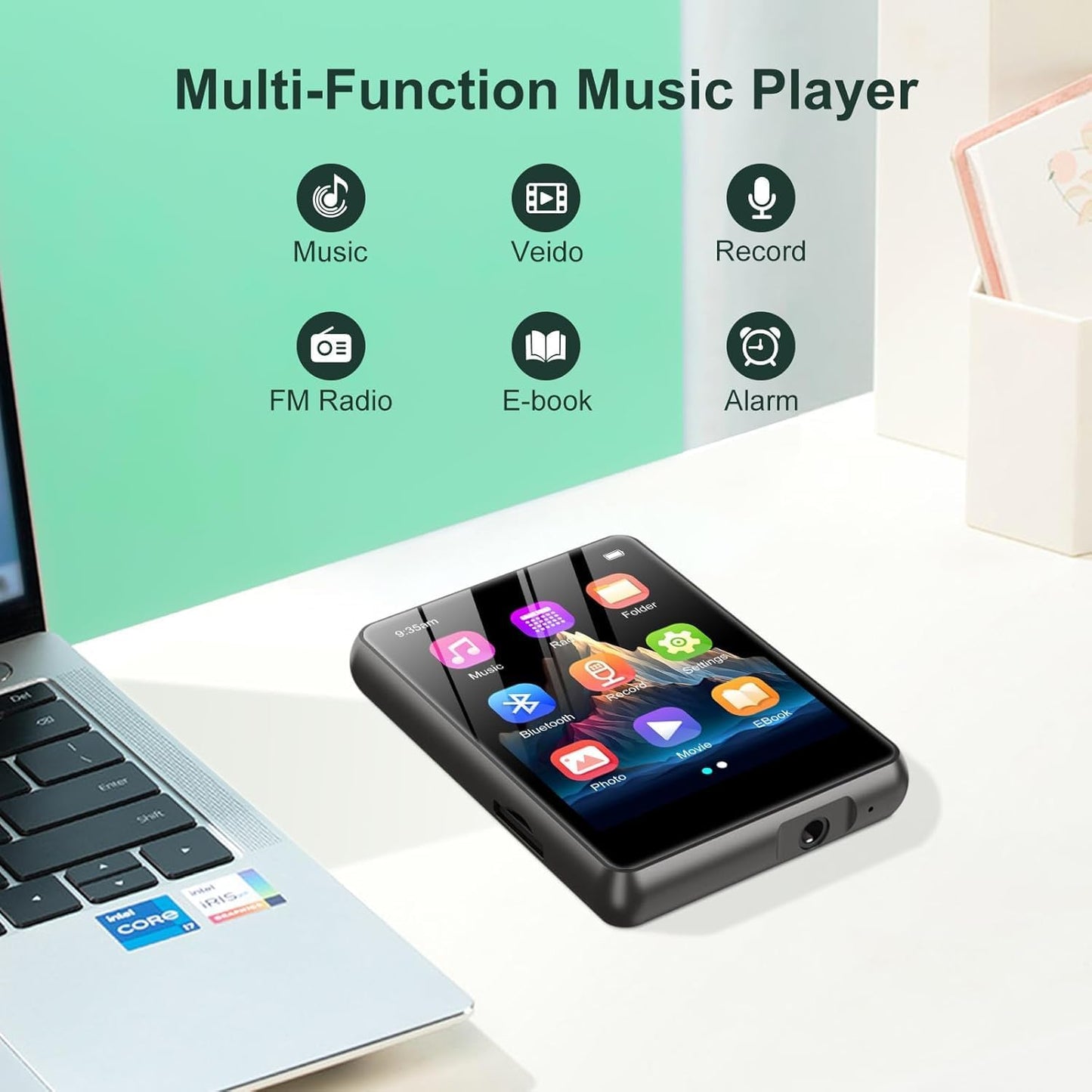 ZAQE 128GB MP3 5.4, 2.4" Player with Bluetooth Portable HiFi Music Player with FM Radio/HD