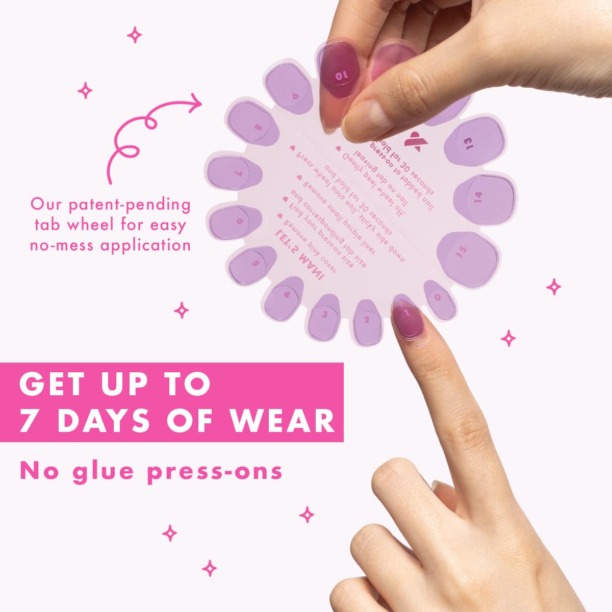 Olive & June Classic Super Stick Mani Press On Nails | No Glue Needed | 32 Tab Nails 16 Sizes | Non-Toxic Tabs Non-Damaging 7-Day Wear | Spring Flowers & Patterns | Short, Round| Happy All Over