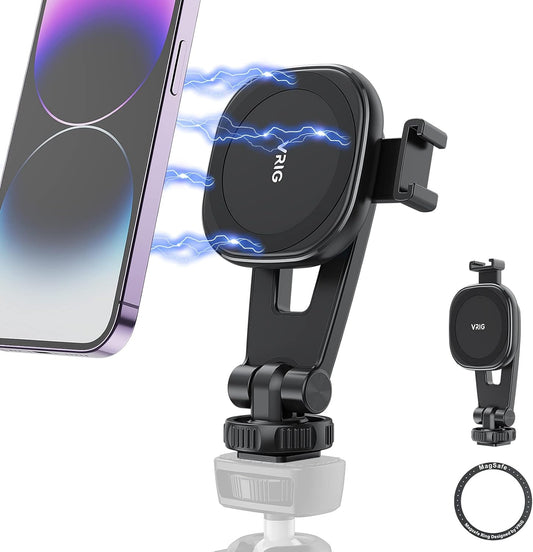 VRIG Express MG-03 17.16.15.14.13.12 Cases,360 VRIG Magnetic Phone Tripod Mount,Tripod Mount for Magsafe w Cold Shoe