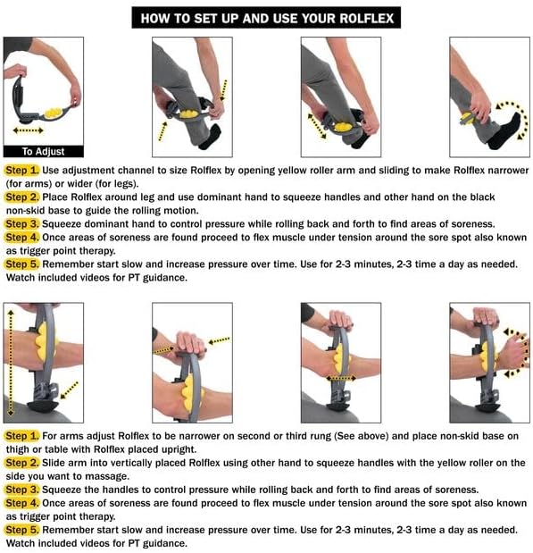Rolflex Arm & Leg Massager Roller ??Muscle Roller to Address Golfer?™s Elbow, Tennis Elbow, Carpal Tunnel & More ??Arm & Leg Massage Roller for Muscle Tightness & Faster Recovery