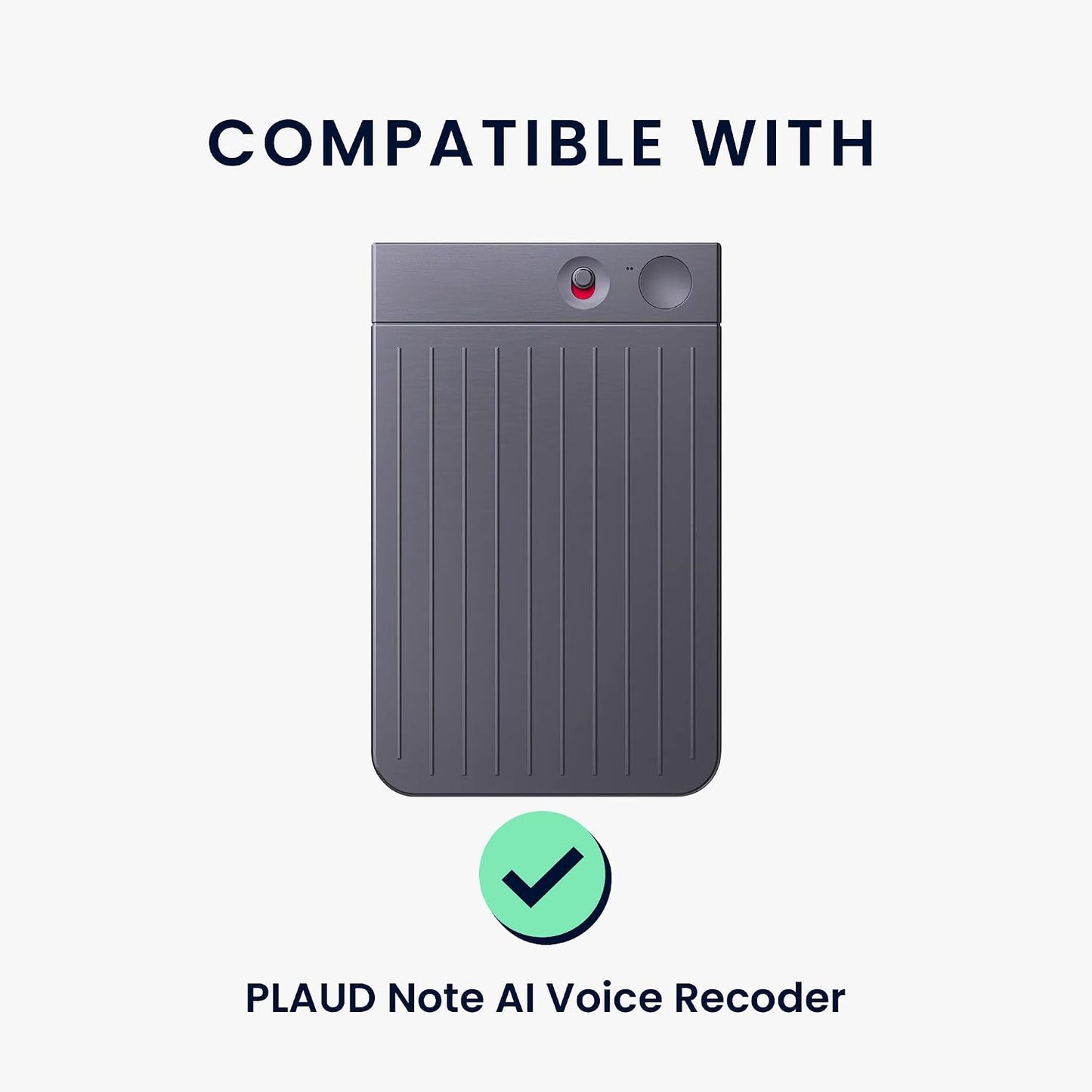kwmobile AI Voice Recorder Cover with Suction Cup Mount - Black