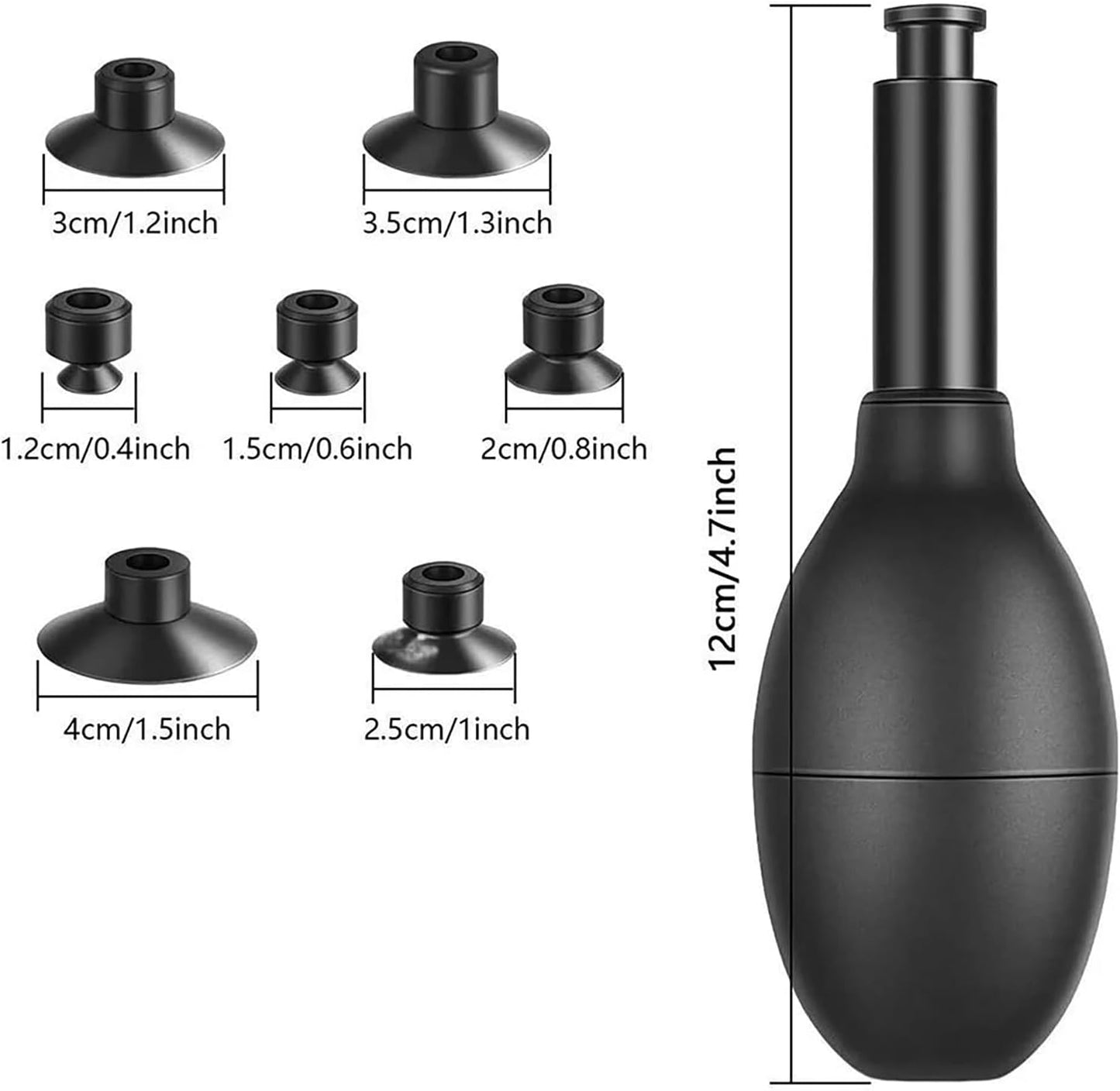 CHICHIYANG 7pcs Set Lens Sucker Kit, Suction Pen and Suction Cups, Changeable Anti-Static, ESD Conductive Silicone