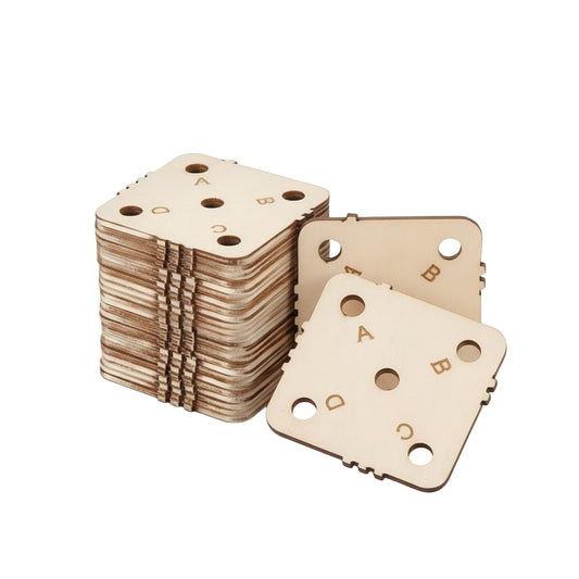 24 pcs 1.8 Inch Square Wooden Weaving Cards with 5 Holes, Tablet Weaving Loom Supplies & Tools for Inkle Loom, Handmade Knitting DIY Craft Projects