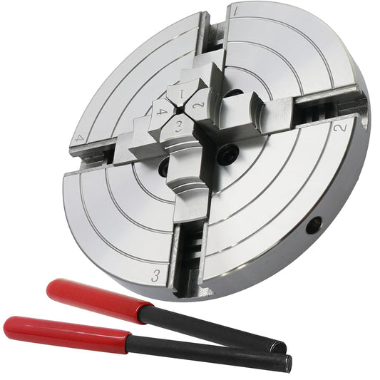 Wood Lathe Chuck, 6 inch 4 Jaws, Self-Centering Lathe Chucks for Woodturning, 4 Jaw Chuck for Wood Lathe 1 x 8TPI Thread