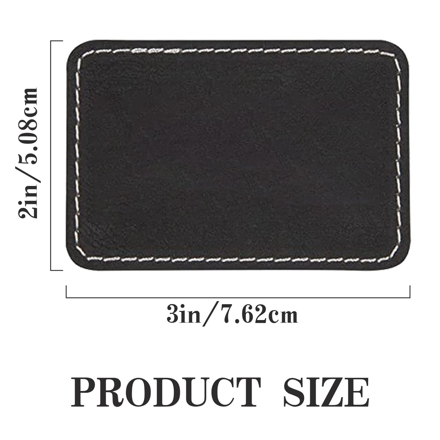 60 Pieces Black-Wihte Laserable Hat Patches with Heat Press/Transfer Adhesive Iron-on Blank Rectangle Laser Engraving Leatherette Sheets Engrave Faux Leather Supplies(3 inch×2 inch)