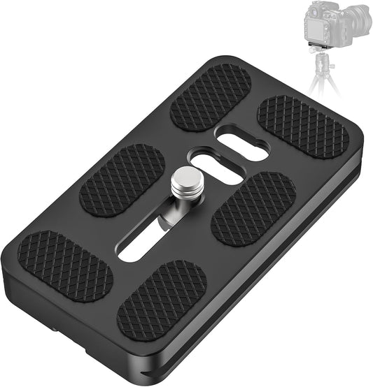 CAVIX PU-70 (1/4-20 Extended Quick Release Plate Lightweight Aluminum Alloy, Arca-Swiss Compatible with Non-Slip Pad
