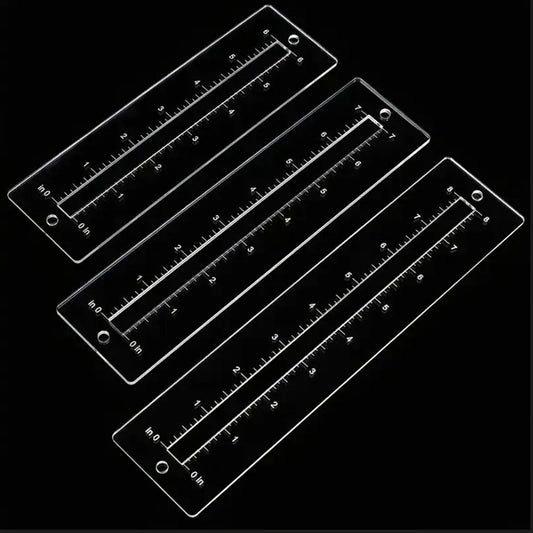 3Pcs Acrylic Zipper Making Templates, 6/7/8 Inch Zip Ruler for Patchwork, Bag Pockets & DIY Sewing Crafts