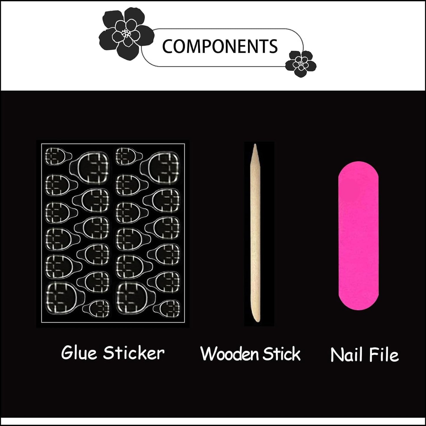 Ocean Press on Nails Square - Medium Fake Nails with Coral Shell Design - Summer, White Frecnh Tip False Nails for Women 24 Pcs