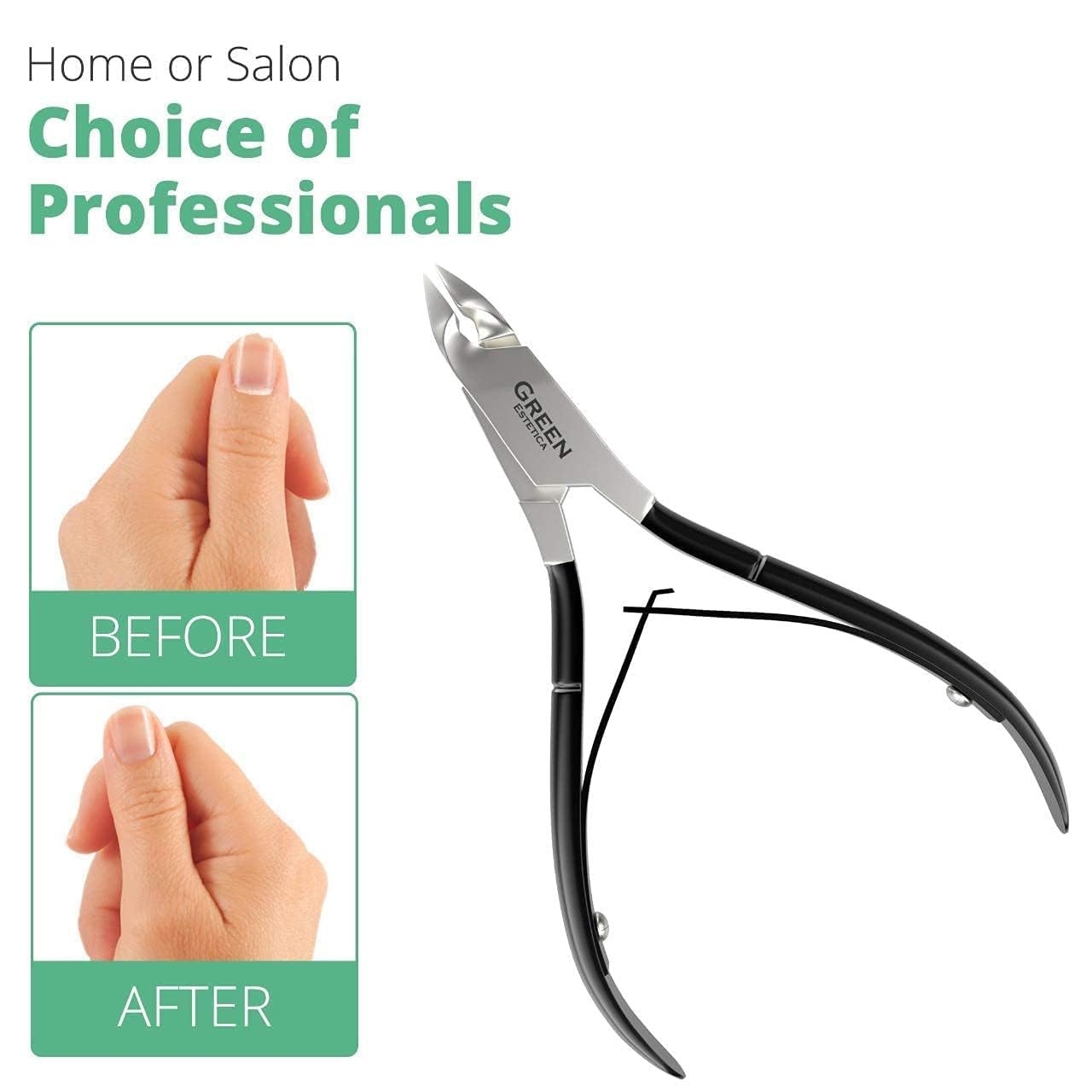 Professional Cuticle Trimmer Nail Cuticle Cutter Stainless Steel Cuticle Nippers with Sharp Blades of Cuticle Remover Clippers Manicure Tools Double Spring - Pedicure Nail Tools (Black - 4 Pack)