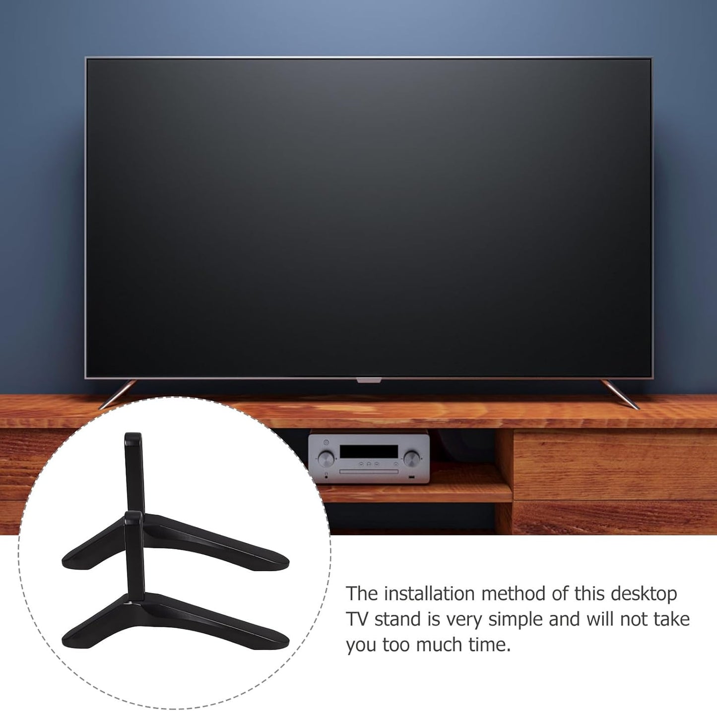 Toddmomy Adjustable TV Stand Base with Metal Bracket for Home and Office