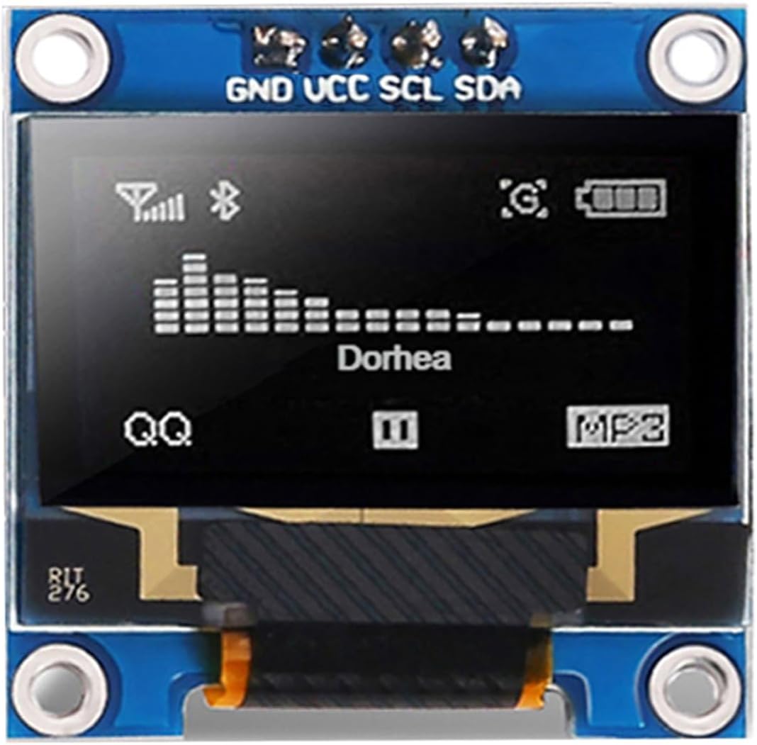 DORHEA 5Pack 0.96 Inch SSD1306 128x64 I2C OLED Display Module Pixel IIC Self-Luminous Screen Board White Compatible
