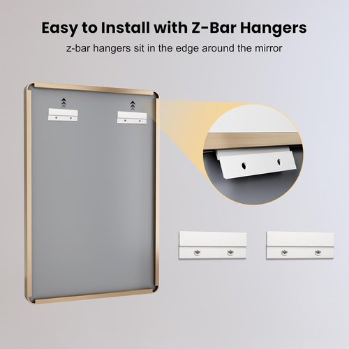 LOAAO Gold Bathroom Mirror - 60”x30” Rounded Rectangle Design | Brushed Gold Frame, Anti-Rust, Versatile Mounting Options