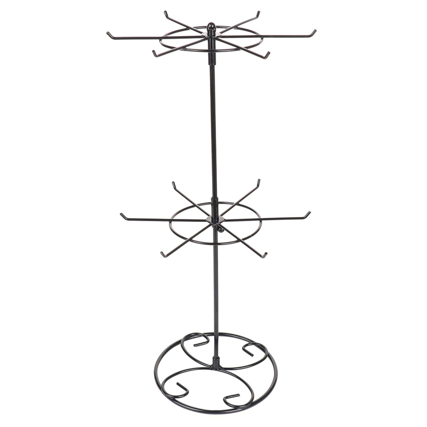 2 Tier Jewelry Display Holder,Retail Spinner Display Stand,Rotating Bracelet Storage Rack,Dressing Table,Black